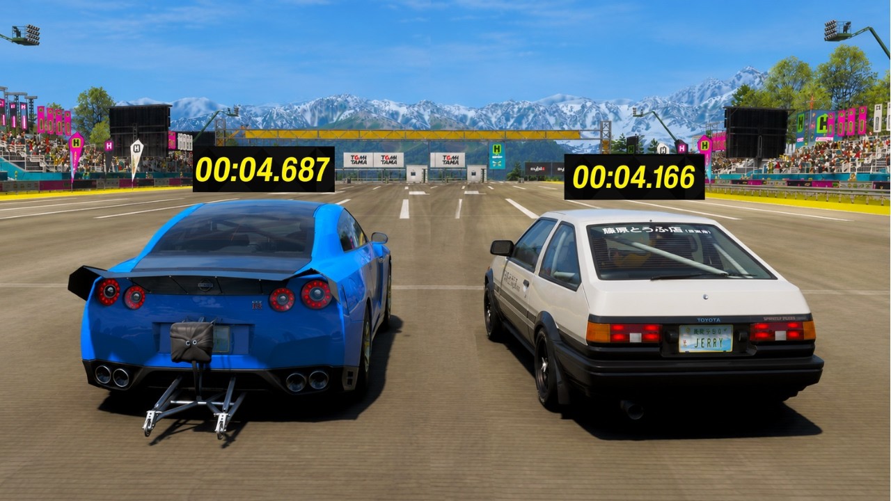 GT-R R35 vs AE86 The Craziest Race Ever in Forza Horizon 6!!