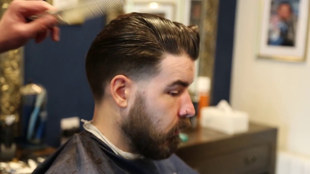 HAIRCUT TUTORIAL| SLICKED BACK TAPER FADE| Men's Hairdressing| Long Hair