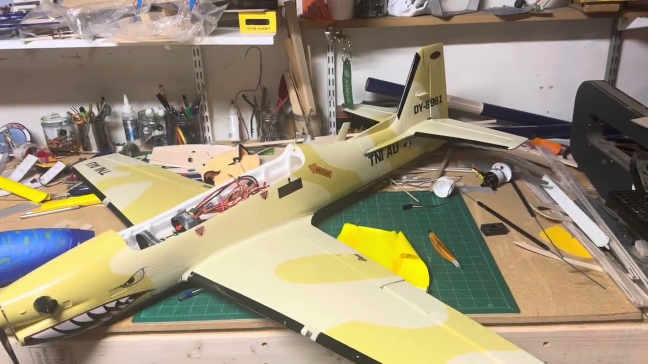 Dynam Tucano EMB 312 RC Plane – FULL REPAINT in Brazilian Smoke Squadron Colors!