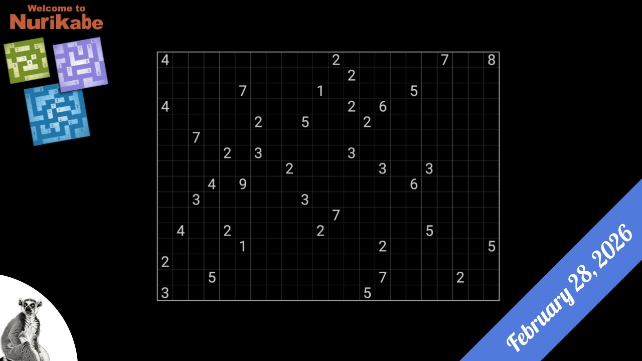 Nurikabe Daily Puzzles - February 28 2026