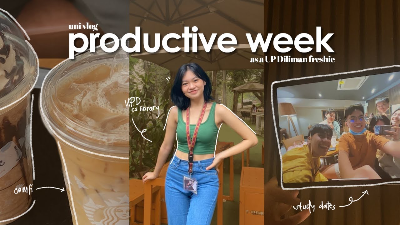 productive days | study vlog: UP Diliman library, coffee shop, studying - days as upd freshie