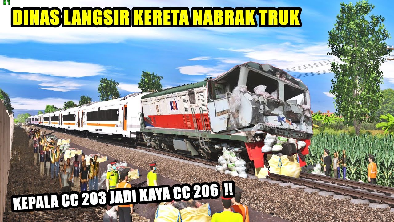 LANGSIR KERETA API NABRAK TRUK KARUNG - DINAS LANGSIR KERETA