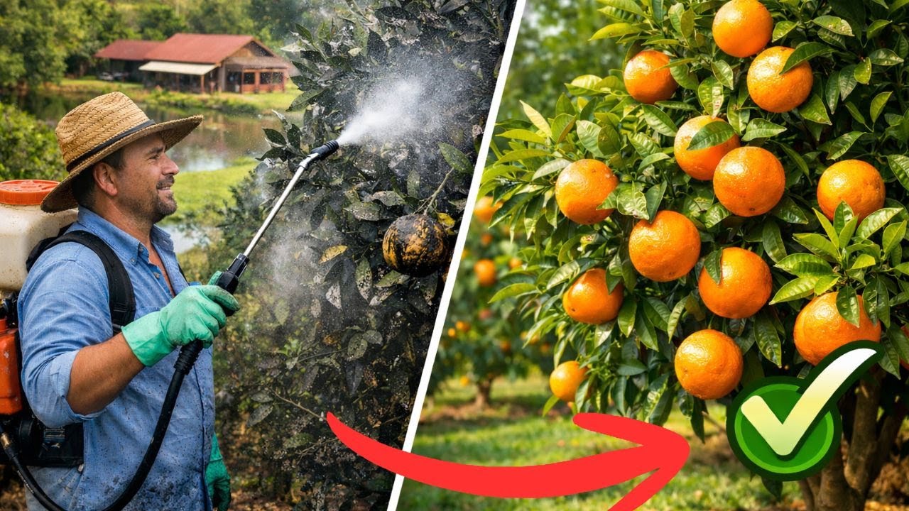 Como Acabar com a Fumagina Fungo Preto nas Folhas do Limoeiro Laranja e Qualquer Citrus