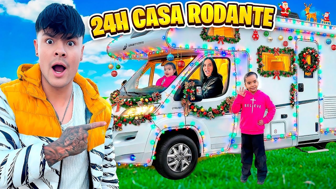 24 HORAS VIVIENDO EN UNA CASA RODANTE CON MIS HIJAS EN NAVIDAD😱🎄