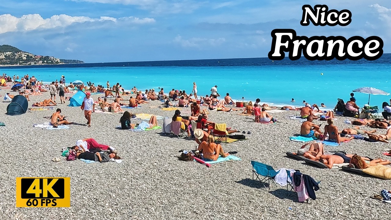 Nice France: Peaceful Pebble Beach Walk with Natural Ambiance