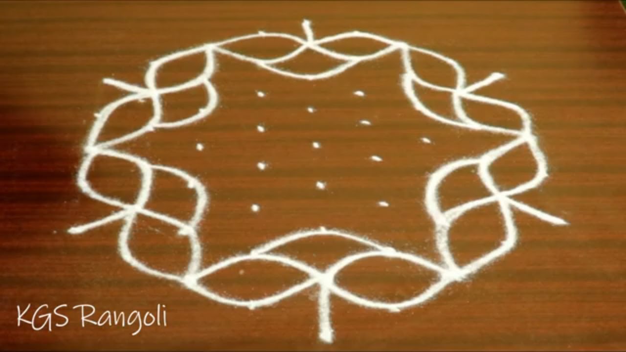 Simple & Easy Flower Kolam with 9x5 Dots | Dots Kolam for beginners | Rangoli | KGS Rangoli