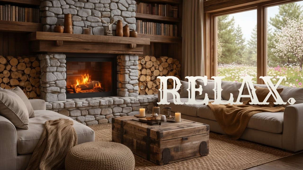 Piano Slow Jazz Music 🎹 Cozy Fireplace 𝄞𝄢 Peaceful Ambience Deep Sleep Inner Peace