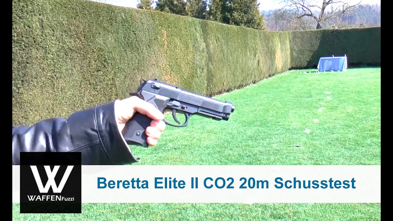 Beretta Elite II CO2 Pistole 4,5 mm BB 20 Meter Schusstest, www.waffenfuzzi.de