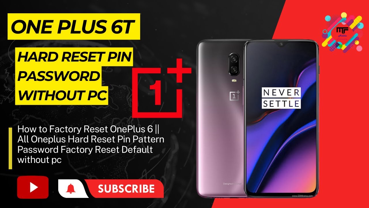 How to Factory Reset OnePlus 6 || All Oneplus Hard Reset Pin Pattern Password Factory Reset Default
