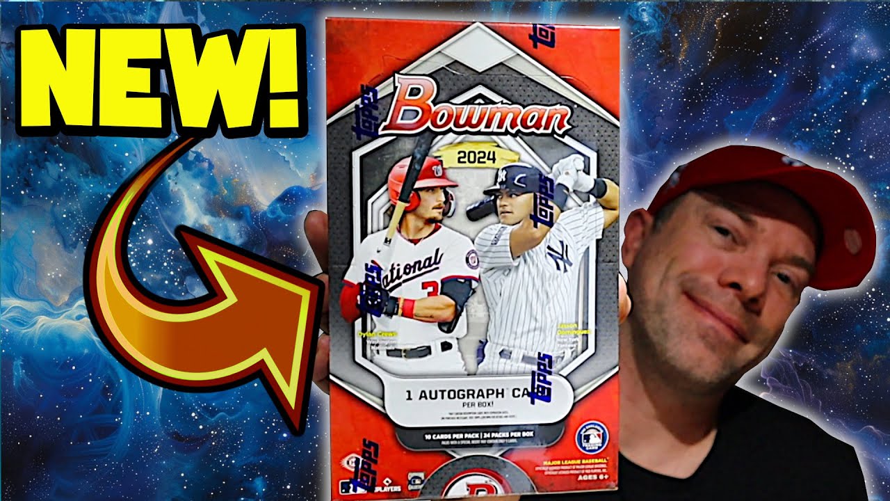 НОВЫЕ КАРТОЧКИ BOWMAN HOBBY BOX 2024 ГОДА С ОТКРЫТИЕМ БЕЙСБОЛЬНЫХ ИГРОВЫХ ИЗДАНИЙ