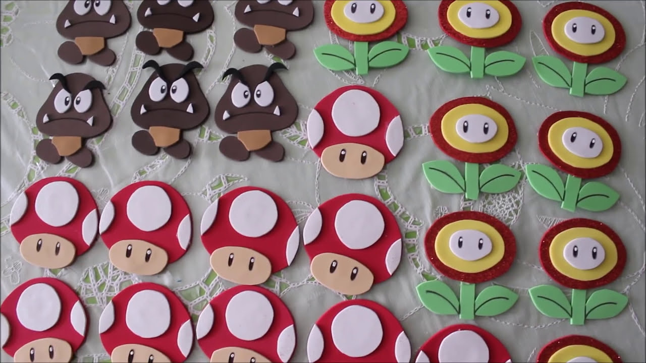 DIY Personajes de Mario bros en foamy | Fire flower | Mushroom | Goomba