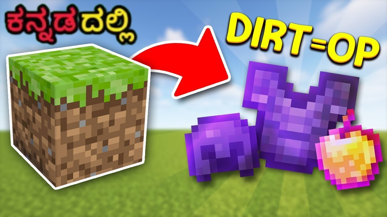 KANNADA Minecraft but Dirt Drops OP Gear!