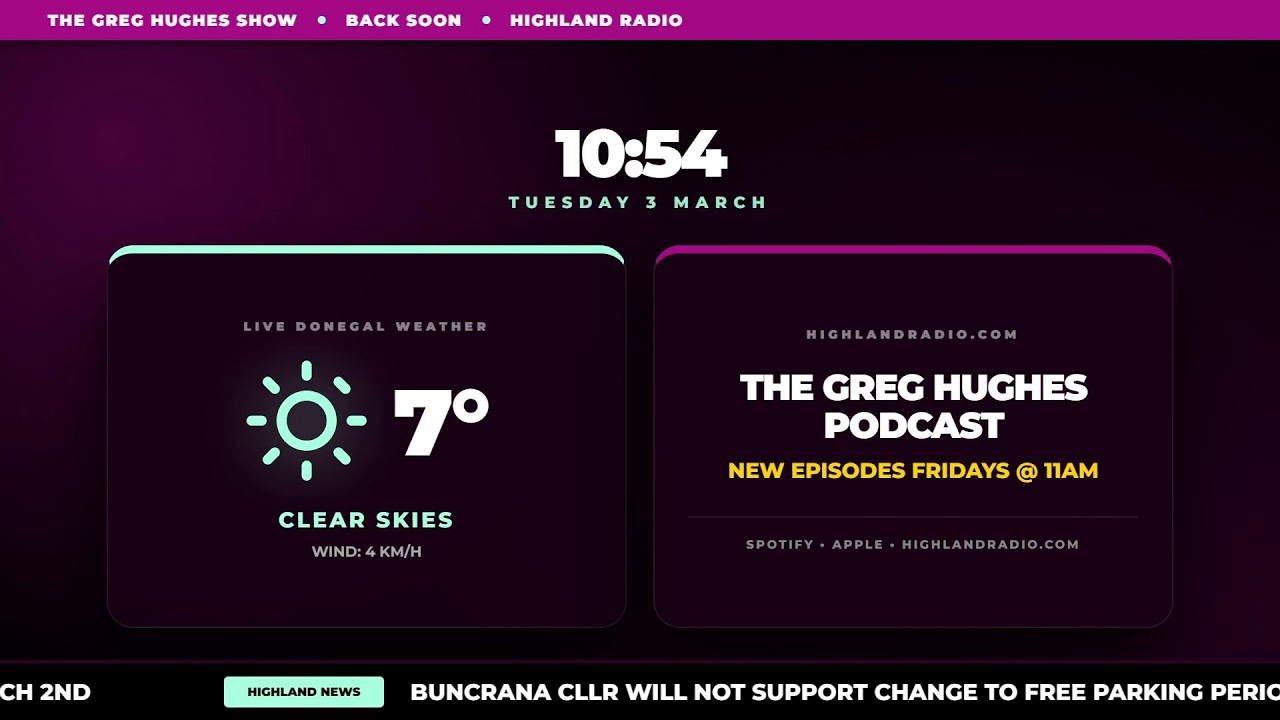 Welcome to The Greg Hughes Show for Tuesday 03/3/26