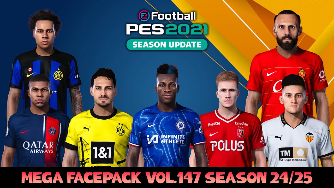 MEGA FACEPACK VOL.147 SEASON 24/25 - PES 2021 SMOKEPATCH & INFERNO PATCH