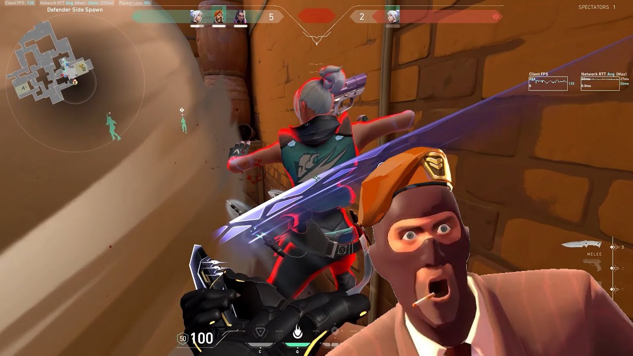 Играю за шпиона из TF2 в Valorant.