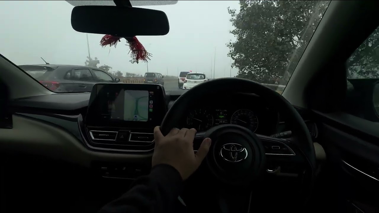 Winter morning Drive in my Toyota Glanza  (AMT)
