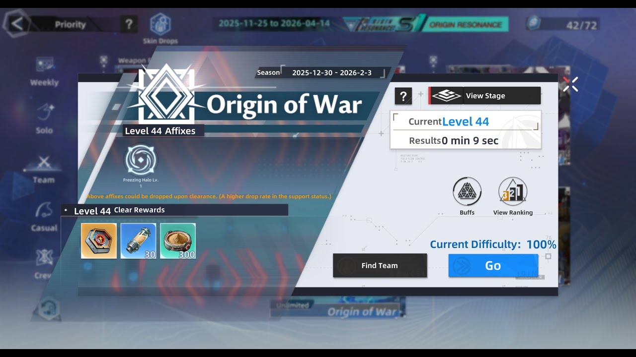 [ToF Warp] S1 Origin of War 44 (4500%) - 0:10 Benediction POV