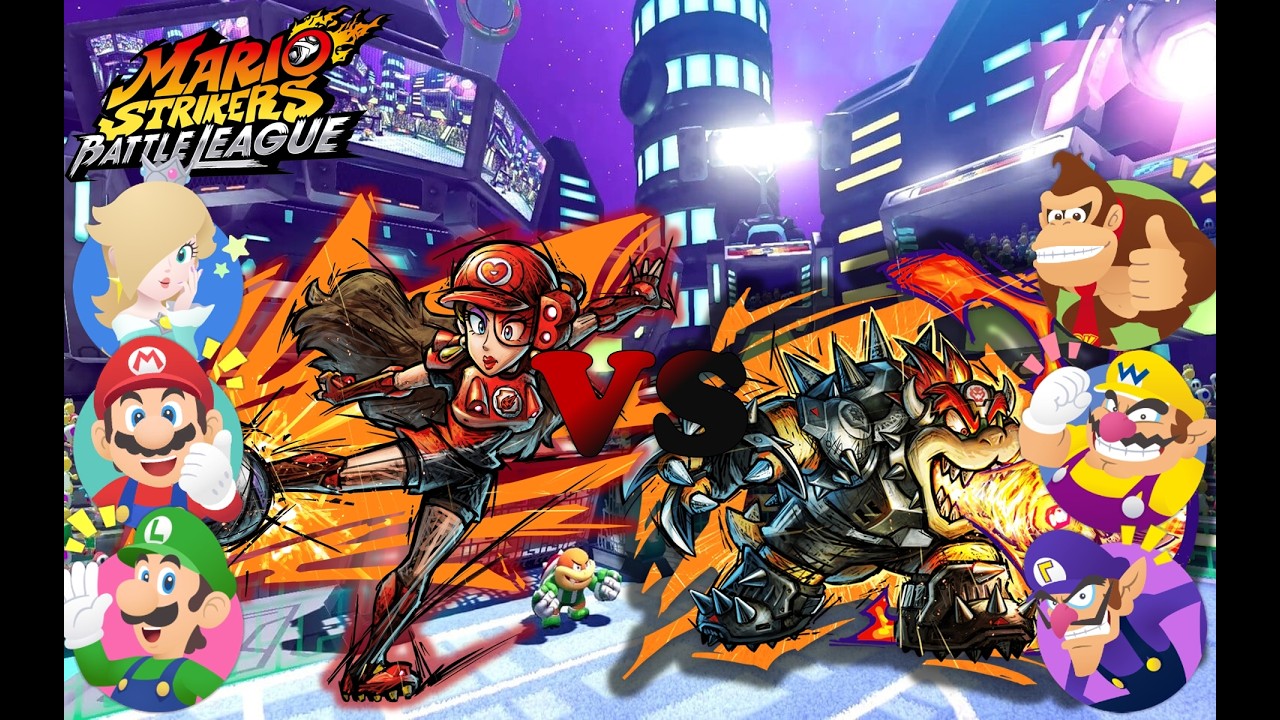 Mario Strikers Battle League - Team Pauline vs Team Bowser - Urban Rooftop