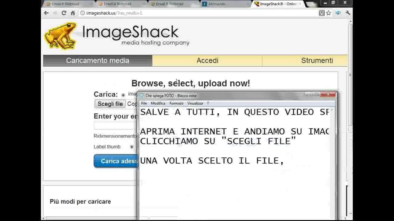 Come caricare le foto su un forum usando Imageshack