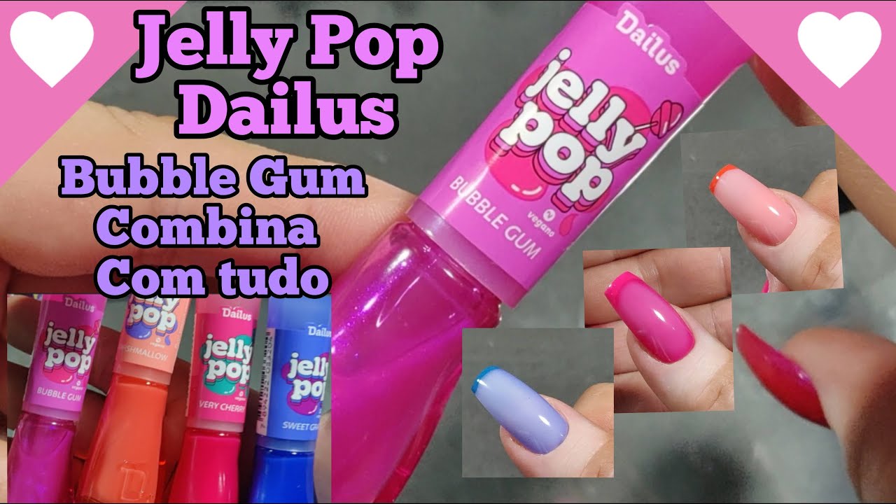 GENTEEE..!! TESTEI O JELLY POP BUBBLE GUM EM VÁRIOS ESMALTES. QUE LINDO!!