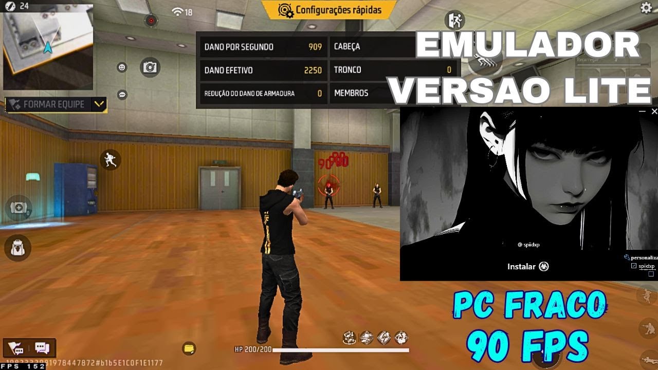 MELHOR EMULADOR SUPER LITE ✅PC FRACO DEIXAR MUITO RAPIDO COM BOM DESEMNHO🚀SENSI+HUD+FREE FIRE V7A🌌