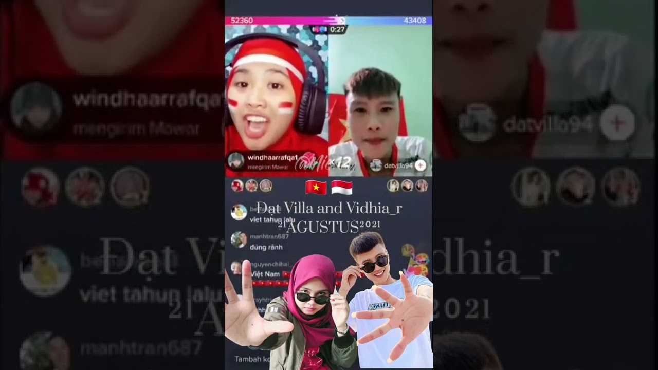 Dat villa and vidhia pertama PK internasional antara Vietnam Indonesia...sama2 gx tahu bahasa 😂