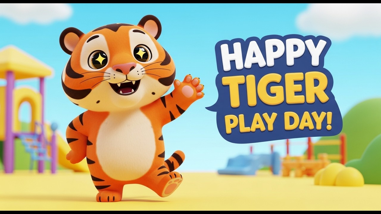 Happy Tiger Play Day 🐯 | Stripy Tiger Song | Kids Songs & Nursery Rhymes