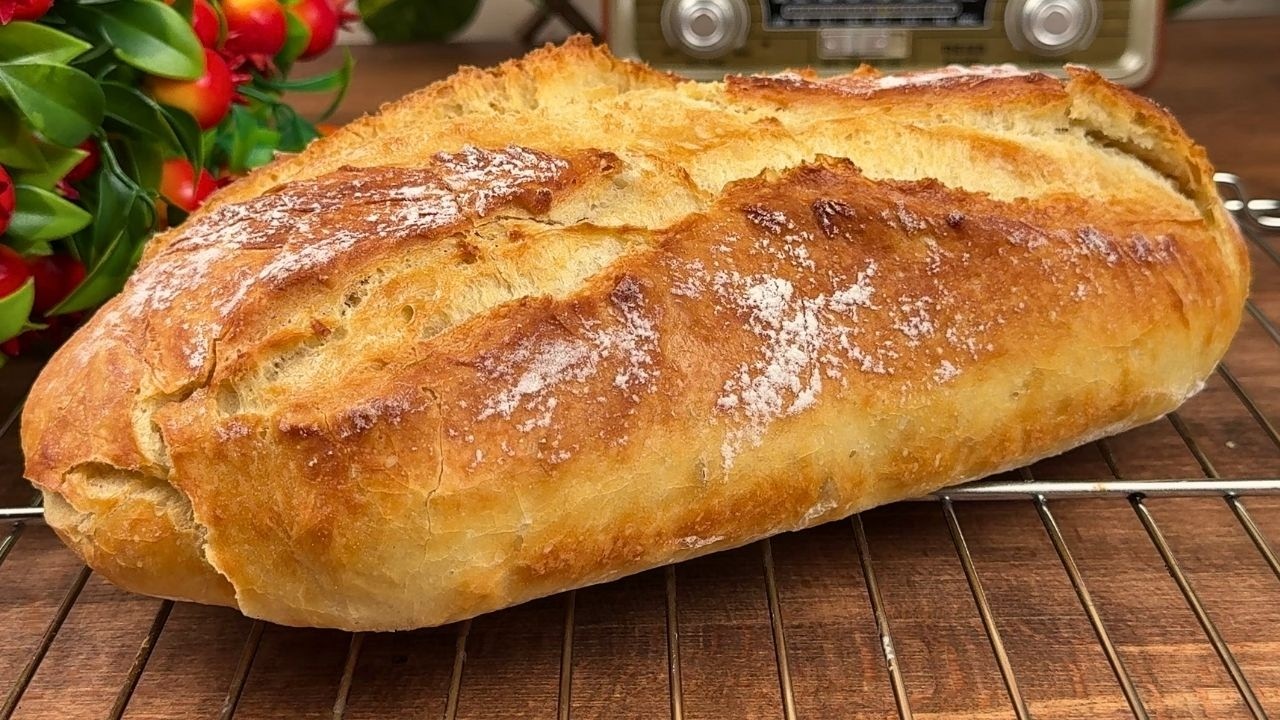 Подготовка занимает всего 10 минут! Настоящий шедевр!Легкий хлеб без замеса теста