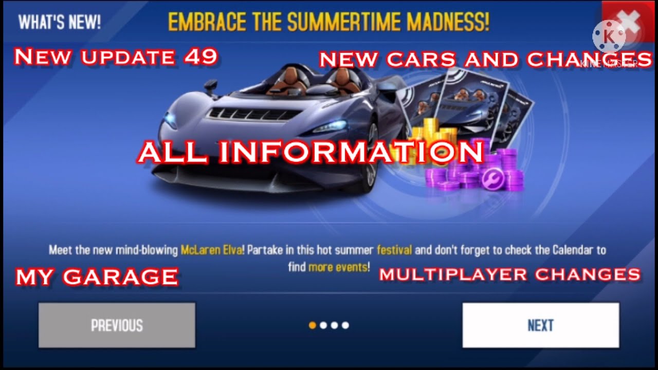 BRAND NEW UPDATE?!? | Asphalt 8, new update 49 (5.8.0), All information and new cars