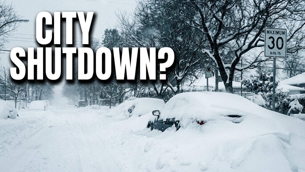 ❄️❄️❄️ Snow Storm Buried Canada Town - Heavy Snowfall Driving Experiment