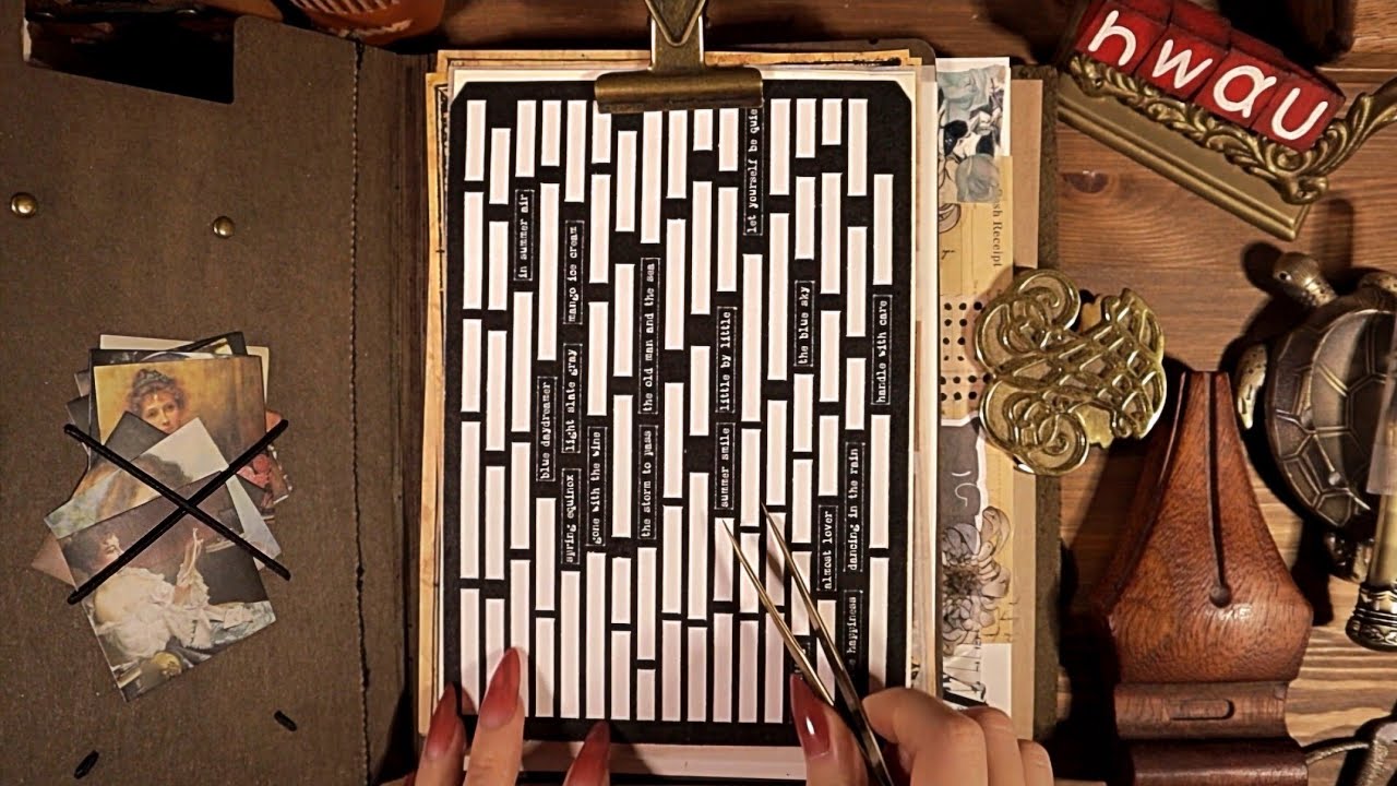 ASMR Journaling for Sleep 1h Compilation 다꾸 Various sounds of collage | hwaufranc 