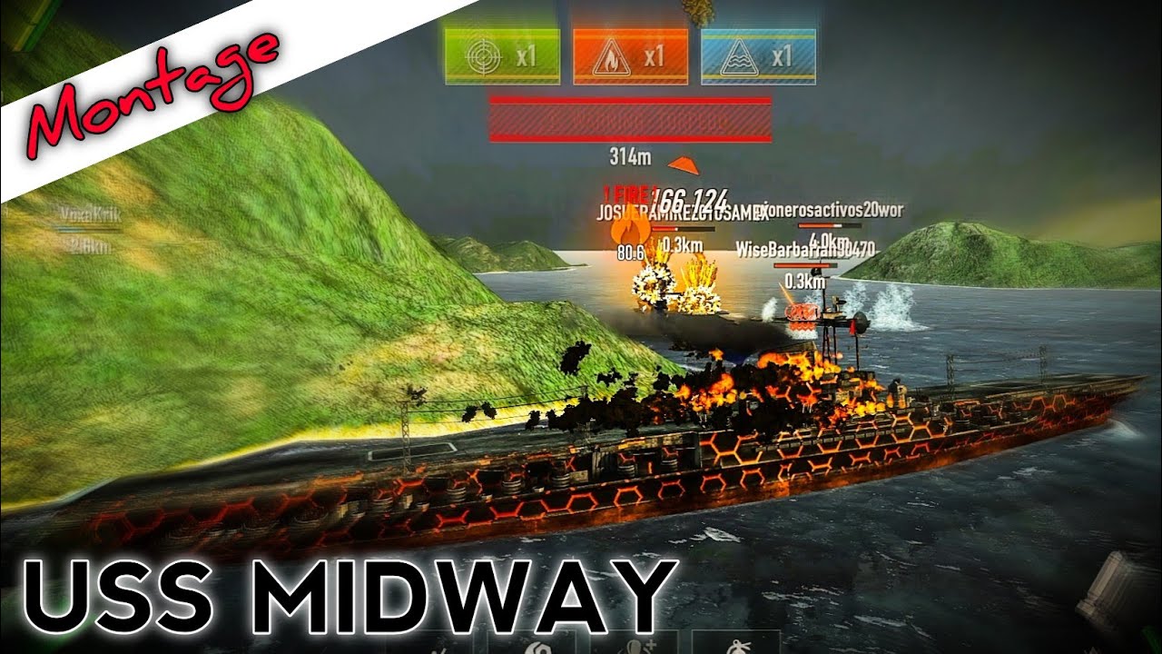 USS MIDWAY TORPEDO ACTION/ BATTLE OF WARSHIPS CARRIER GAMEPLAY