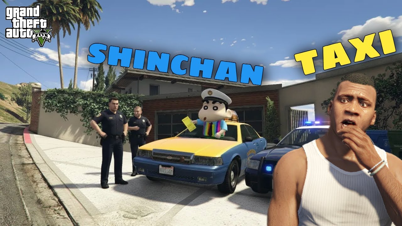 FRANKLIN SAVES SHINCHAN FROM POLICE TROUBLE - GTA 5