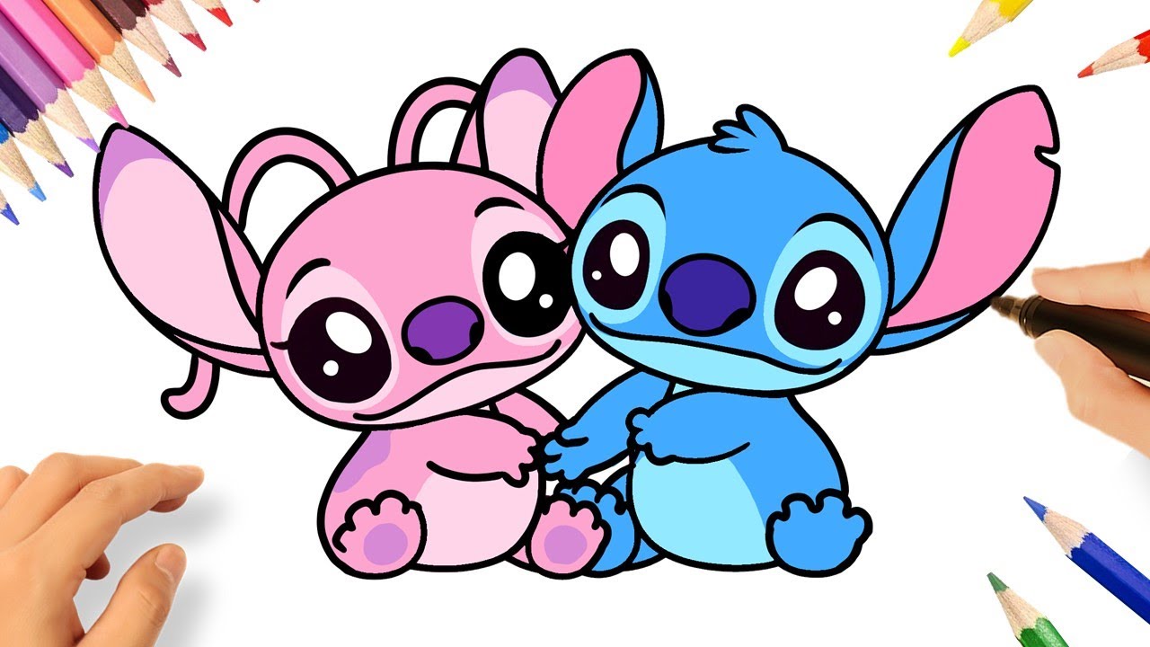 CÓMO DIBUJAR A STITCH Y ANGEL 💙