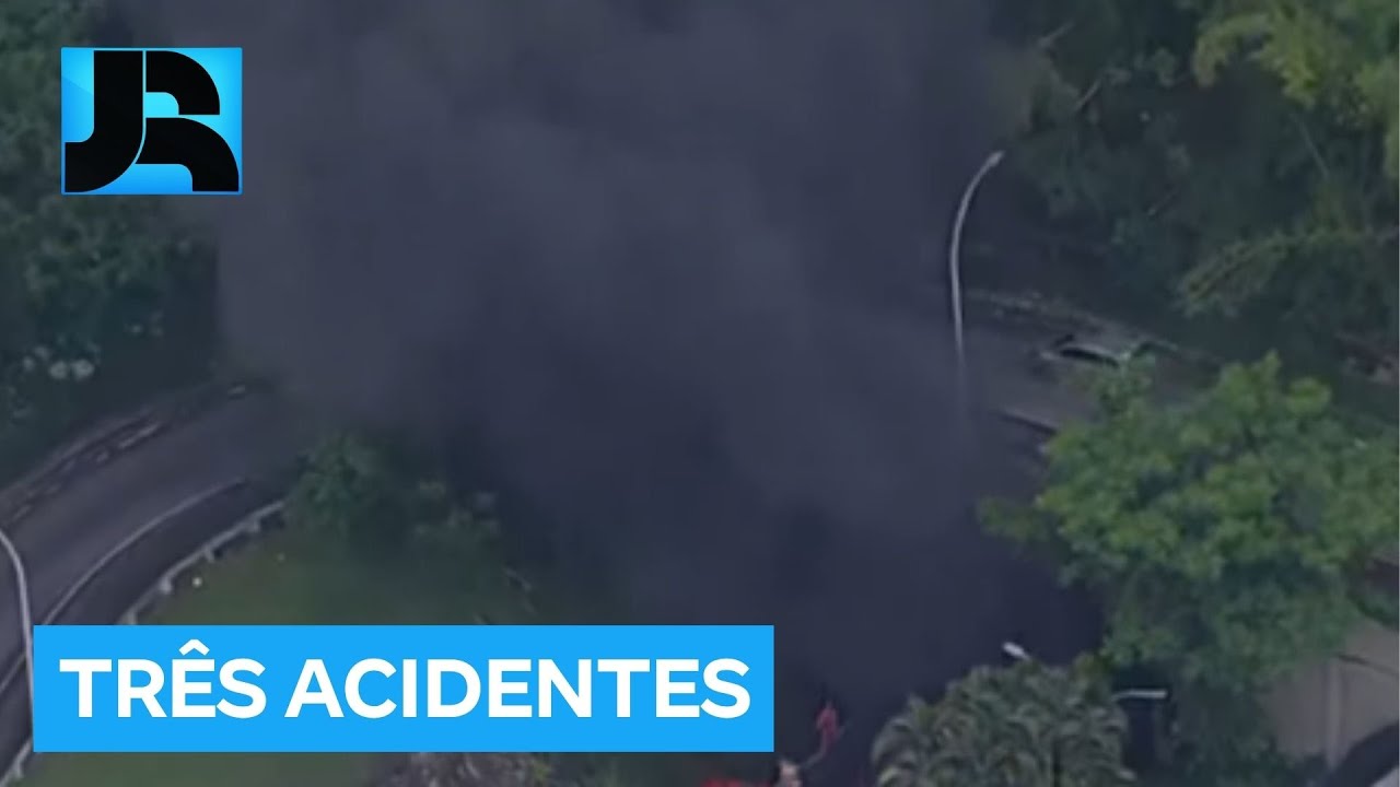 Tr&ecirc;s acidentes causam congestionamentos e travam o tr&acirc;nsito no Rio de Janeiro