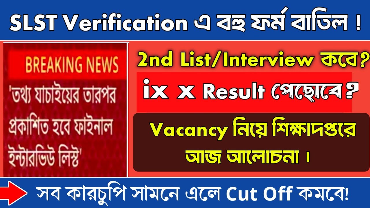SLST 2nd Interview List, Vacancy, 9 10 Result, New Cut Off, শিক্ষা মন্ত্রীর মন্তব্য। SLST 2025।