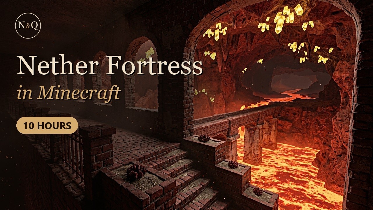 Realistic Minecraft Nether Fortress 🔥 10 Hours of Lava & Deep Rumble Ambience for Sleep and Focus