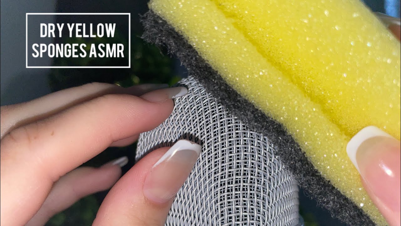 🧽yellow dry sponges ASMR🧽 - my first video on yt