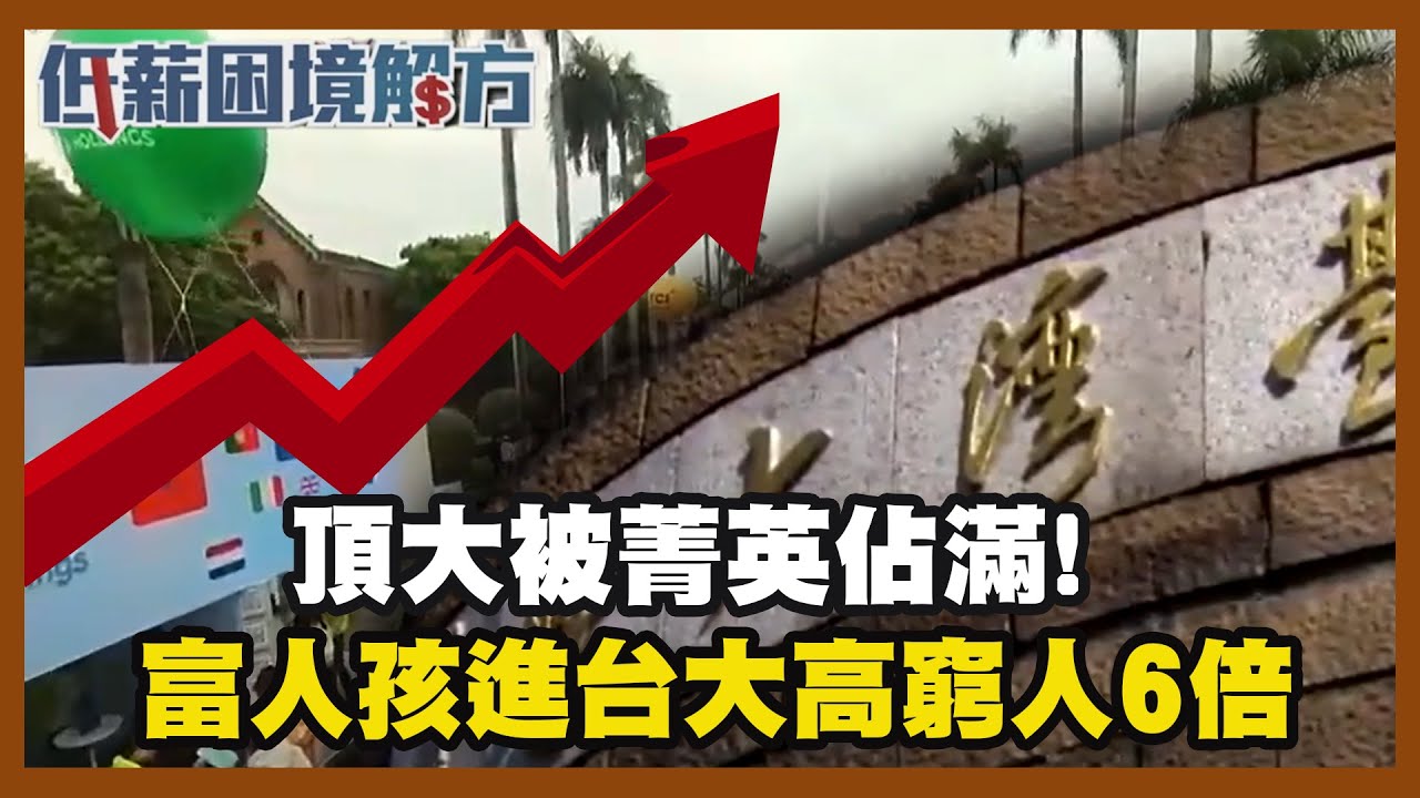 頂大被菁英佔滿 富人小孩進台大機率高窮人6倍【#低薪困境解方】#TVBS新聞#菁英#頂大#台大