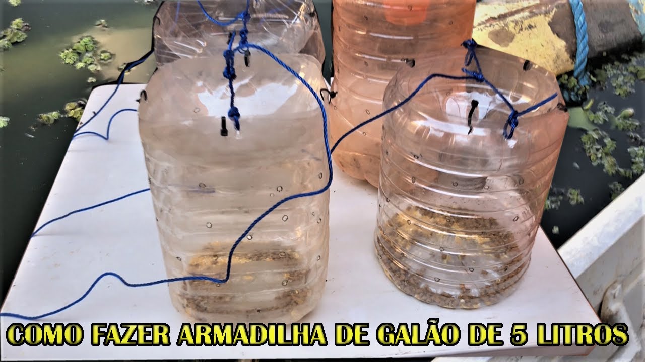 COMO FAZER ARMADILHA DE CAMARÃO GALÃO DE ÁGUA 5 LITROS !!