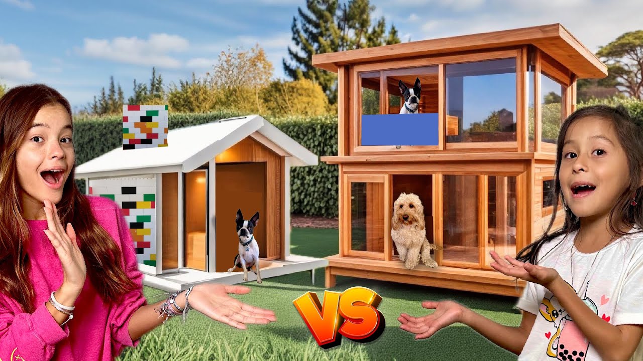 QUEM FIZER A MELHOR CASA DE CACHORRO VENCE!! Casa de Lego VS Papelao