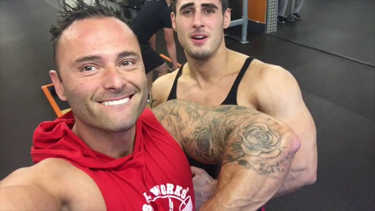 Andy Turner, Rico Stylianou arms workout. Comp prep.