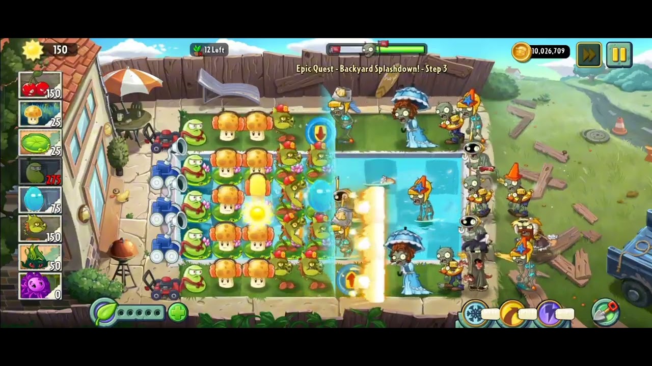 PvZ 2 Refloushed Gameplay: Epic Quest - Backyard Splashdown! (All Steps) (Replay)