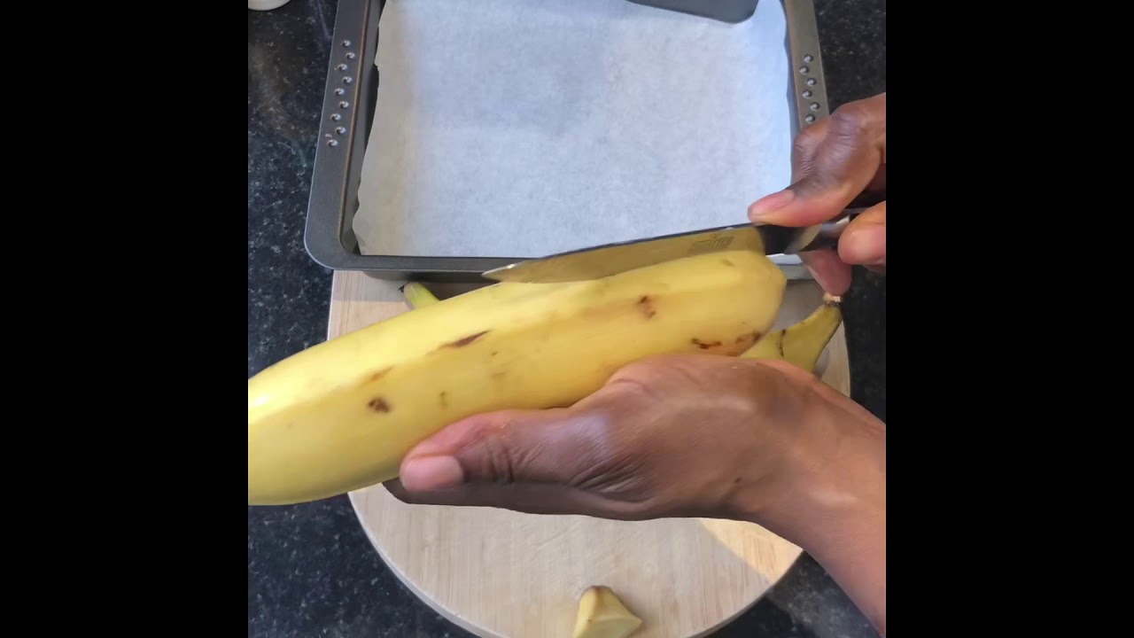 How I make a healthy oven baked semi-ripe plantain.