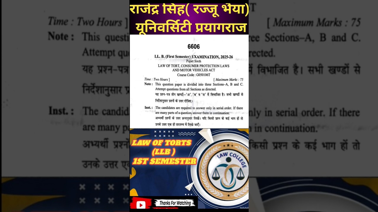 Law of torts (LLB ) 1sem (jan 2026)