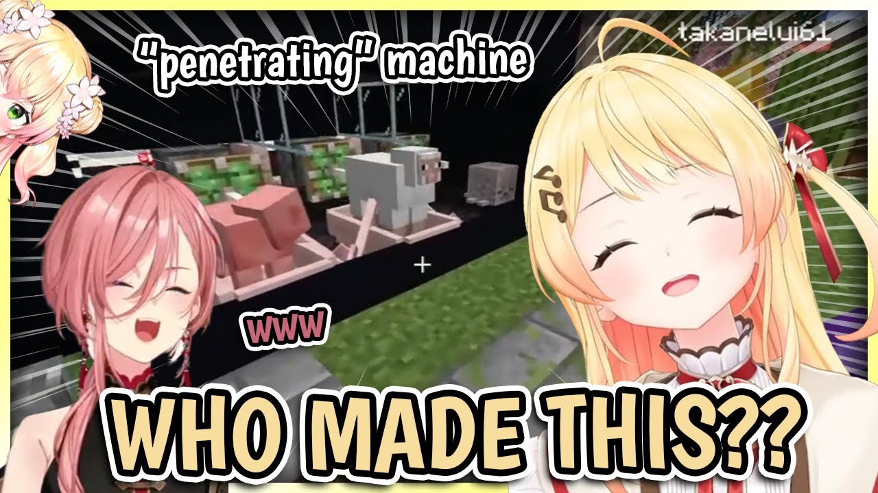 Kanade & Lui's Reactions to Nene's Penetrating Machine in Minecraft【Otonose Kanade Clips】