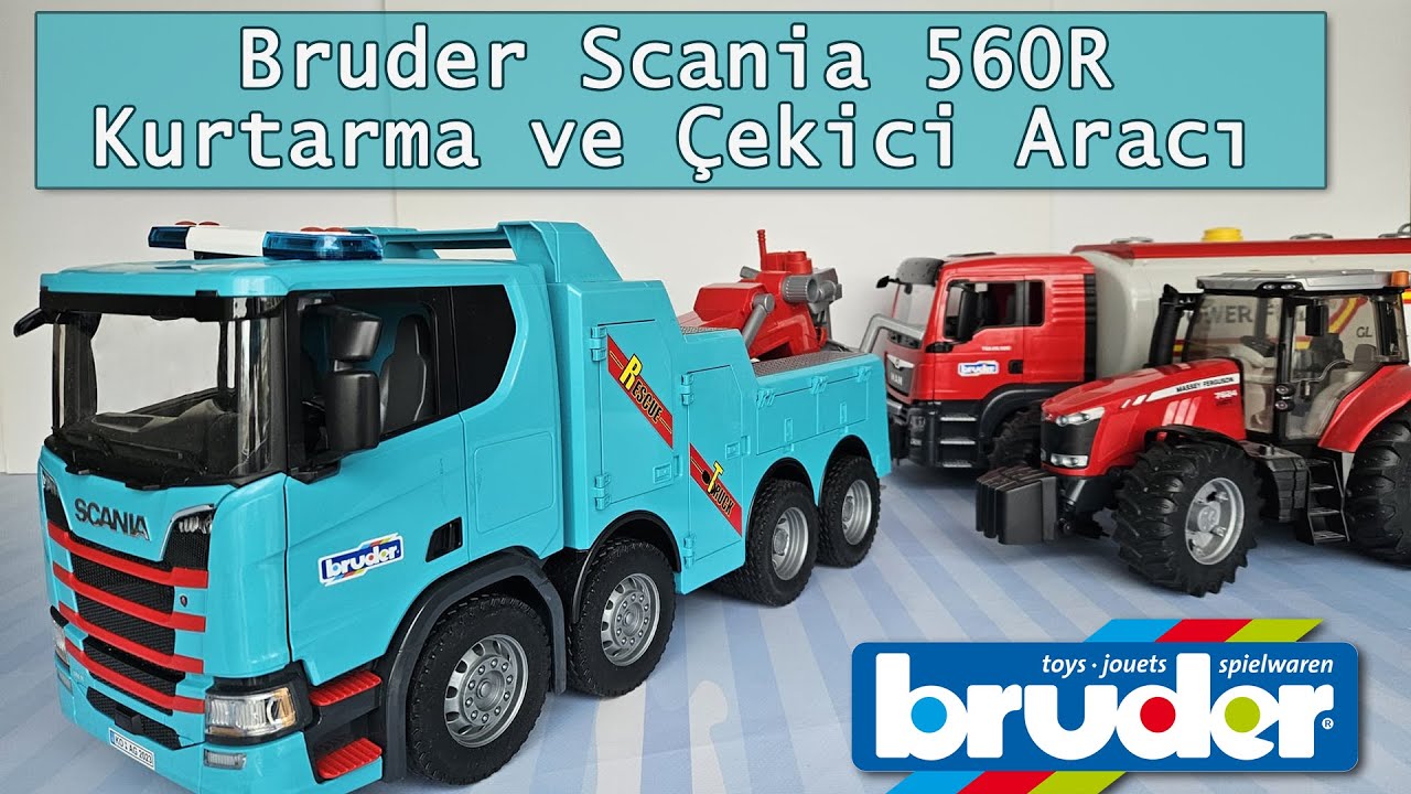 Bruder Scania 560R Kurtarma ve Çekici 🎁 Kutudan Çıkıyor! Işık, Ses ve Fonksiyonlarıyla Tam İnceleme