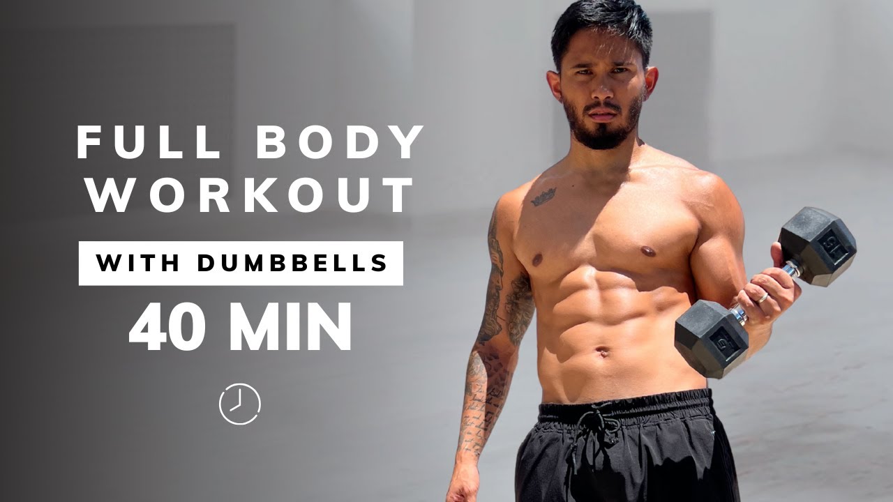 40 Min STANDING FULL BODY DUMBBELLS - Full Body With Weights - Strength Training At Home