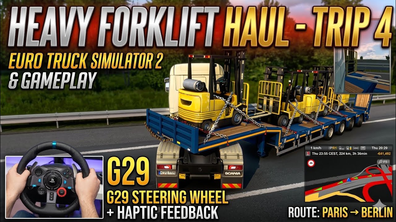 Euro truck simulator gameplay with g29 steering wheel trip 4
