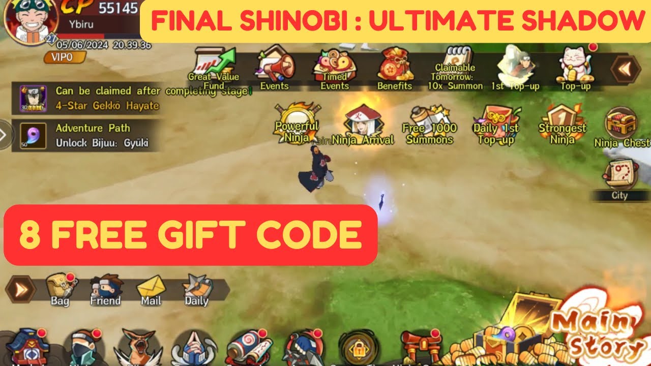 8 FREE GIFT CODE | FINAL SHINOBI : ULTIMATE SHADOW